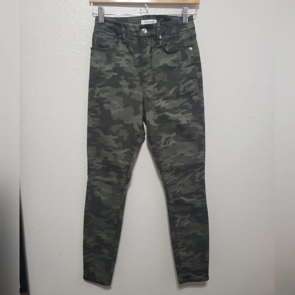 GOOD American Good Waist Camo Skinny Jeans High Rise Size, 6/28